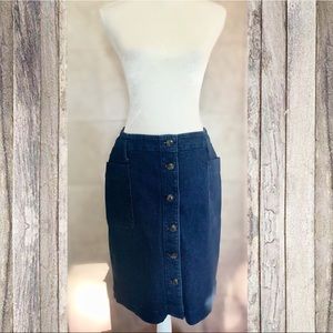 Loft button down denim skirt size Petite 8